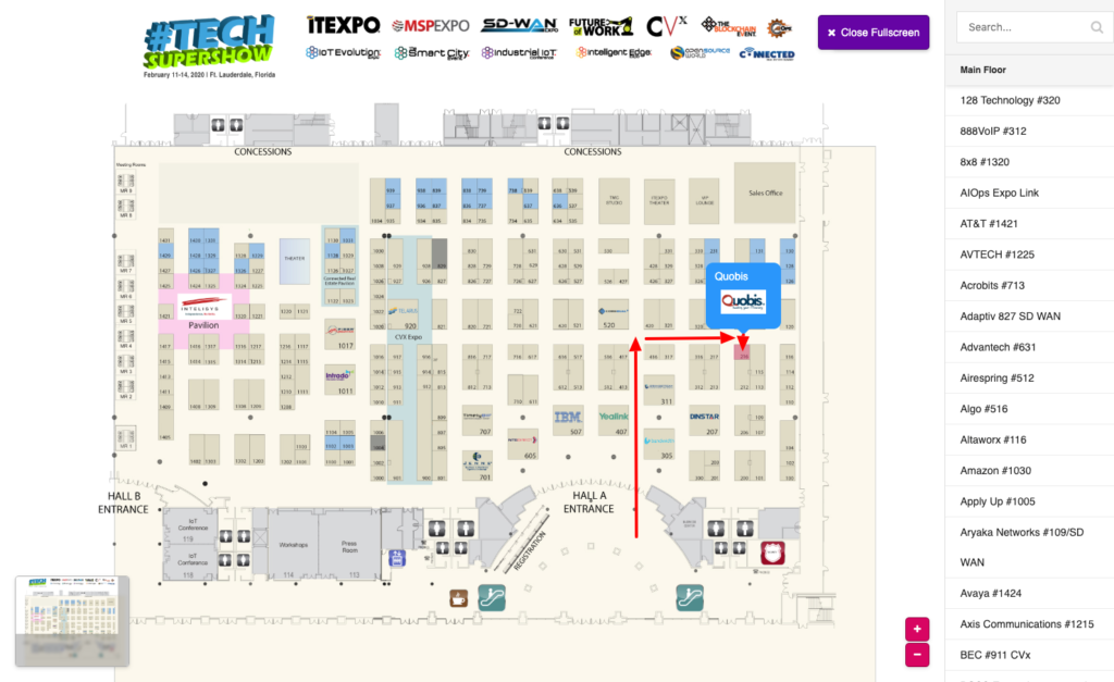 ITEXPO-Floor plan 2020 Quobis Booth 216